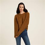 WOMENS QUARTER SWEATER CHESTNUT ARIAT