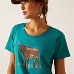 T SHIRT FEM LONGHORN GREEN ARIAT