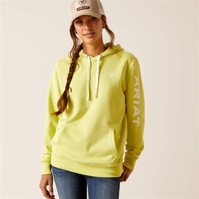 LADIES HOODIE LOGO ARIAT CELERY GREEN