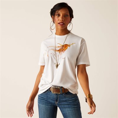 T SHIRT FEMME ARIAT MATERNAL COW BLANC