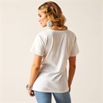 LADIES AMERICAN COWBOY WHITE ARIAT T SHIRT