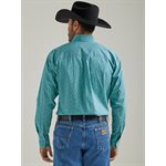 MENS L / S TURQ FLOWER GEORGE STRAIT WRANGLER SHIRT