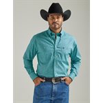 MENS L / S TURQ FLOWER GEORGE STRAIT WRANGLER SHIRT