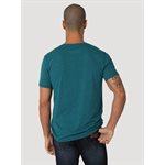 MENS WRANGLER LOGO CYAN T SHIRT