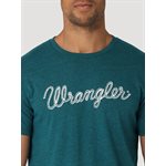 T SHIRT HOM WRANGLER LOGO CYAN