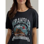 LADIES BLACK BOYFRIEND WRANGLER T SHIRT