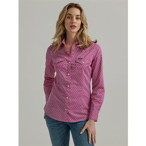 CHEMISE FEM SNAP pink WRANGLER