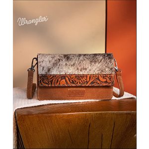 Portefeuille / sac à bandoulière en cuir Wrangler- Brun