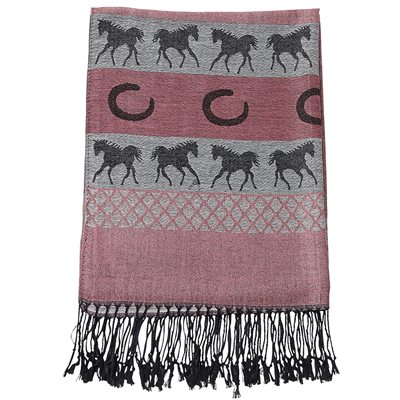 PASHMINA SCARF BLACK / PINK