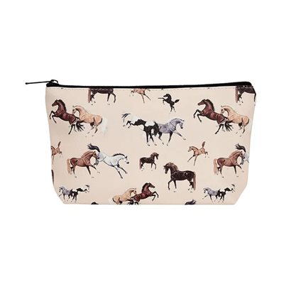 COSMETIC POUCH HORSE ALL OVER LILA MED