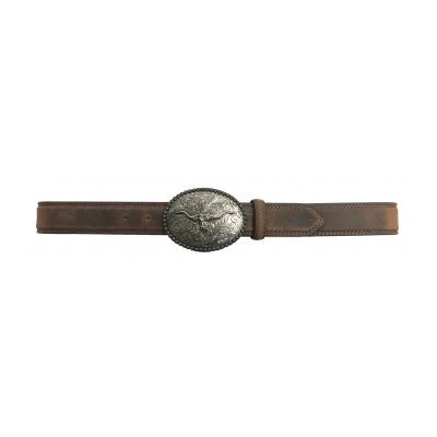 MENS BROWN LONGHORN BUCKLE BELT