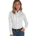 CHEMISE FEMME M / L WRANGLER BLANC HORSESHOE