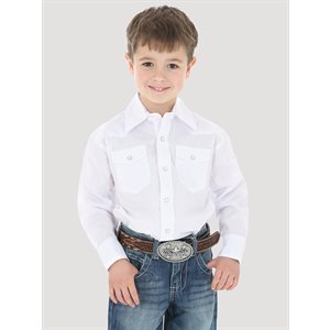 CHEMISE WRANGLER GARCON MANCHE LONGUE BLANC