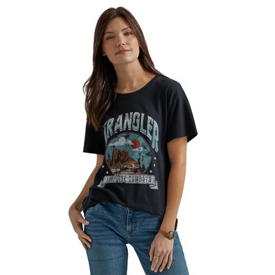 T SHIRT FEMME NOIR WRANGLER BOYFRIEND