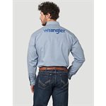 MEN L / S BLUE GEO LOGO WRANGLER SHIRT