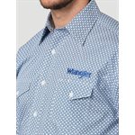 MEN L / S BLUE GEO LOGO WRANGLER SHIRT