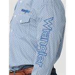 MEN L / S BLUE GEO LOGO WRANGLER SHIRT