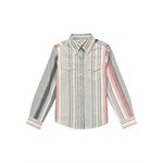 GIRLS GRN / PINK L / S SNAP WRANGLER SHIRT