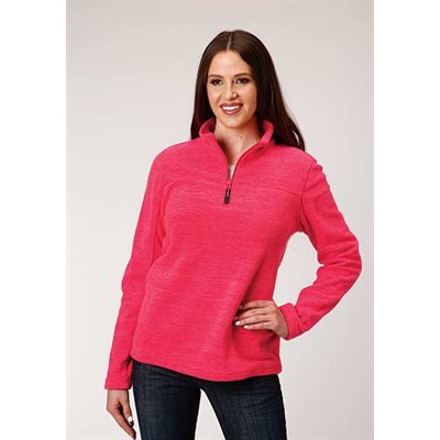 LADIES NEON PINK FLEECE SWEATER