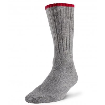 GREY / RED MID CALF WORK SOCK