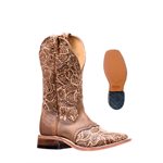 BOTTE FEMME BOULET WESTERN BOUT CARRE TAN