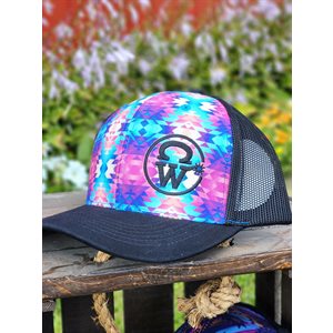 CASQUETTE PONYTAIL CW AZTEC TURQ / ROSE / MAUVE / JAUNE