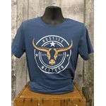 T SHIRT HOMME BLEU LOGO ROND