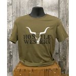 T SHIRT HOMME ARMY LOGO LONGHORN