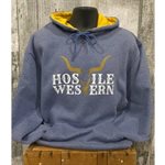 HOODIE BLEU LOGO LONGHORN