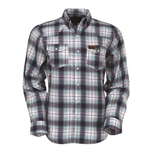 MENS L / S BLUE / TURQ PLAID SHIRT MURPHY