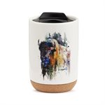 DC BUFFALO CORK BOTTOM TUMBLER WITH LID BONE