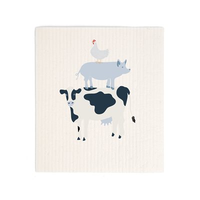 BIODEGRADABLE DISH CLOTH FARM ANIMALS