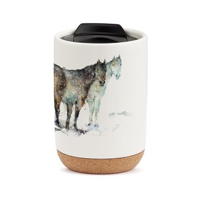 DC HORSE TRIO CORK BOTTOM TUMBLER BONE