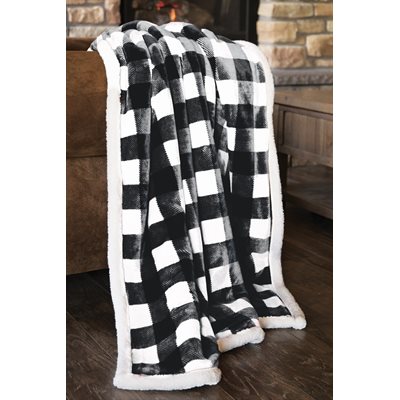 LUMBERJACK BLACK / WHITE PLAID THROW