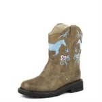 BOTTE FILLE ROPER TAN HORSE / FLOWER LIGHTS