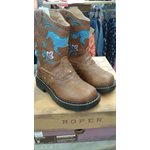 BOTTE FILLE ROPER TAN HORSE / FLOWER LIGHTS