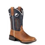 BIG KIDS NAVY SHAFT ROPER BOOTS