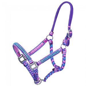 MINIATURE ROPE BRAID HALTER WITH STONE