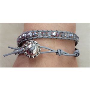 BRACELET PEARL & GRIS