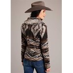 LADIES BROWN AZTEC ROPER BLAZER JACKET