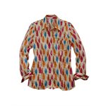 LADIES L / S BRIGHT FEATHER PRINT ROPER SHIRT