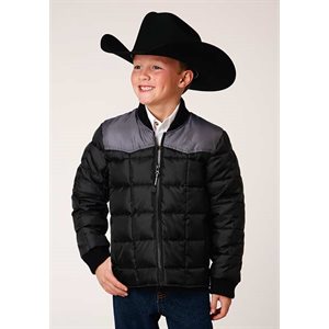 MANTEAU GARCON QUILTED ROPER NOIR