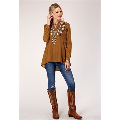 VELVET V NECK TUNIC FEMME ROPER