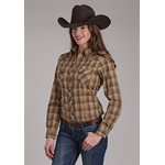 CHEMISE FEMME M / L PLAID BROWN / TAN ROPER