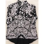 GIRLS L / S ROPER SHIRT BLACK WHITE FLORAL