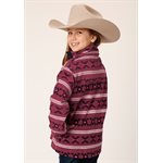 RUSTY RED AZTEC FLEECE GIRLS ROPER