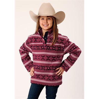 RUSTY RED AZTEC FLEECE GIRLS ROPER