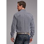 MENS L / S BROKEN DIAMOND NAVY STETSON SHIRT