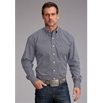 MENS L / S BROKEN DIAMOND NAVY STETSON SHIRT