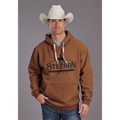 HOODIE HOMME STETSON HORSERIDER ORANGE